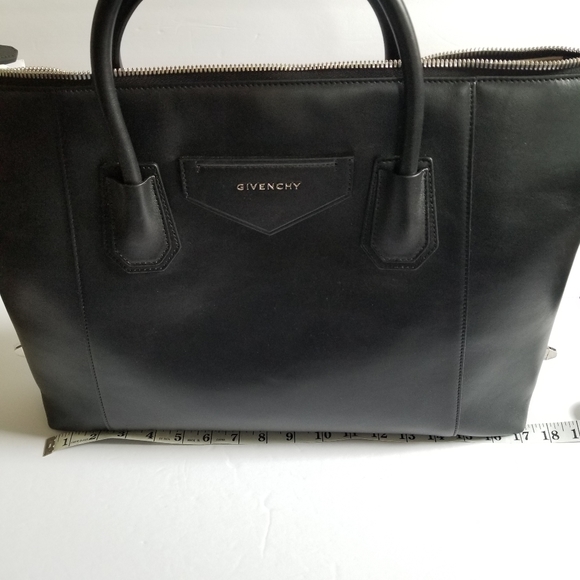Givenchy Antigona Leather Satchel Shoulder Bag Black - Picture 12 of 12